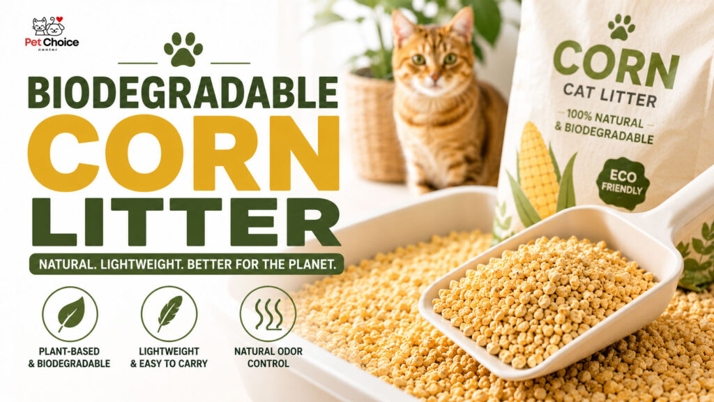 Biodegradable corn-based cat litter