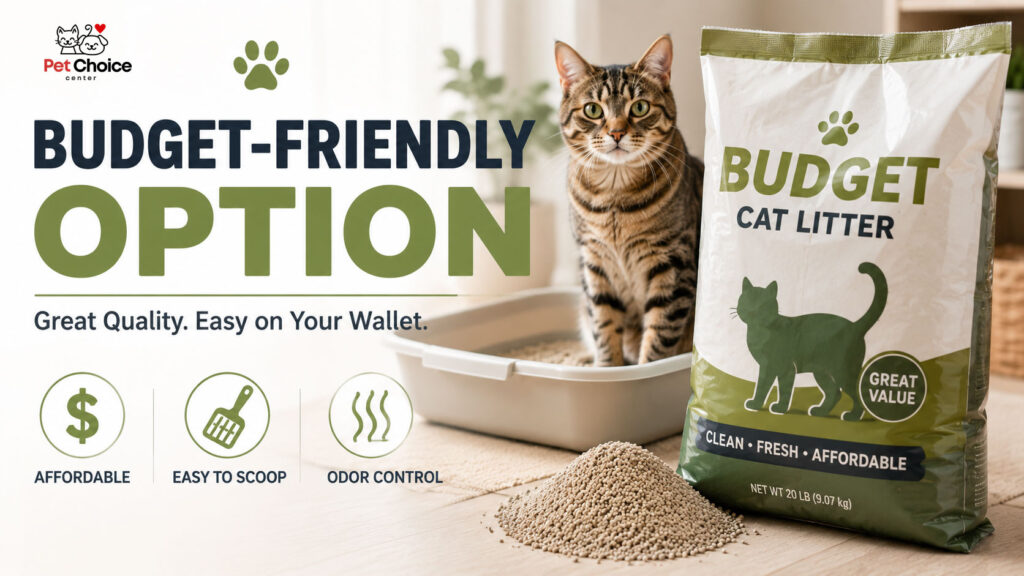 Non-clumping cat litter in a litter box