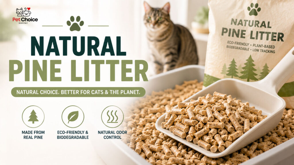 Pine pellet cat litter made from compressed sawdust
